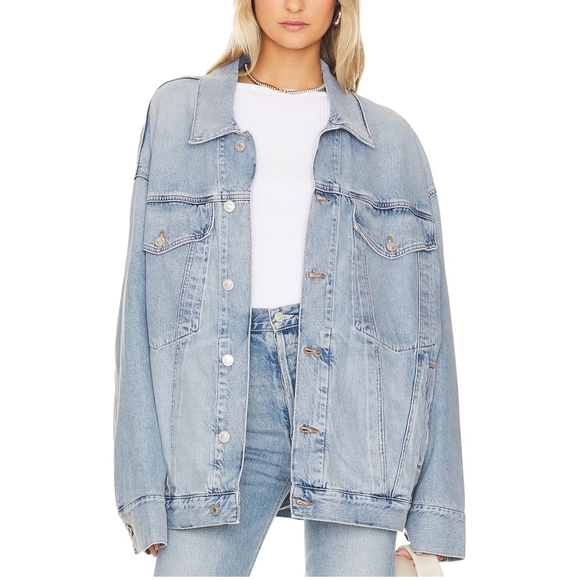 AGODLE Wayne Denim Jacket Small S Aritzia Revolve - Picture 6 of 13